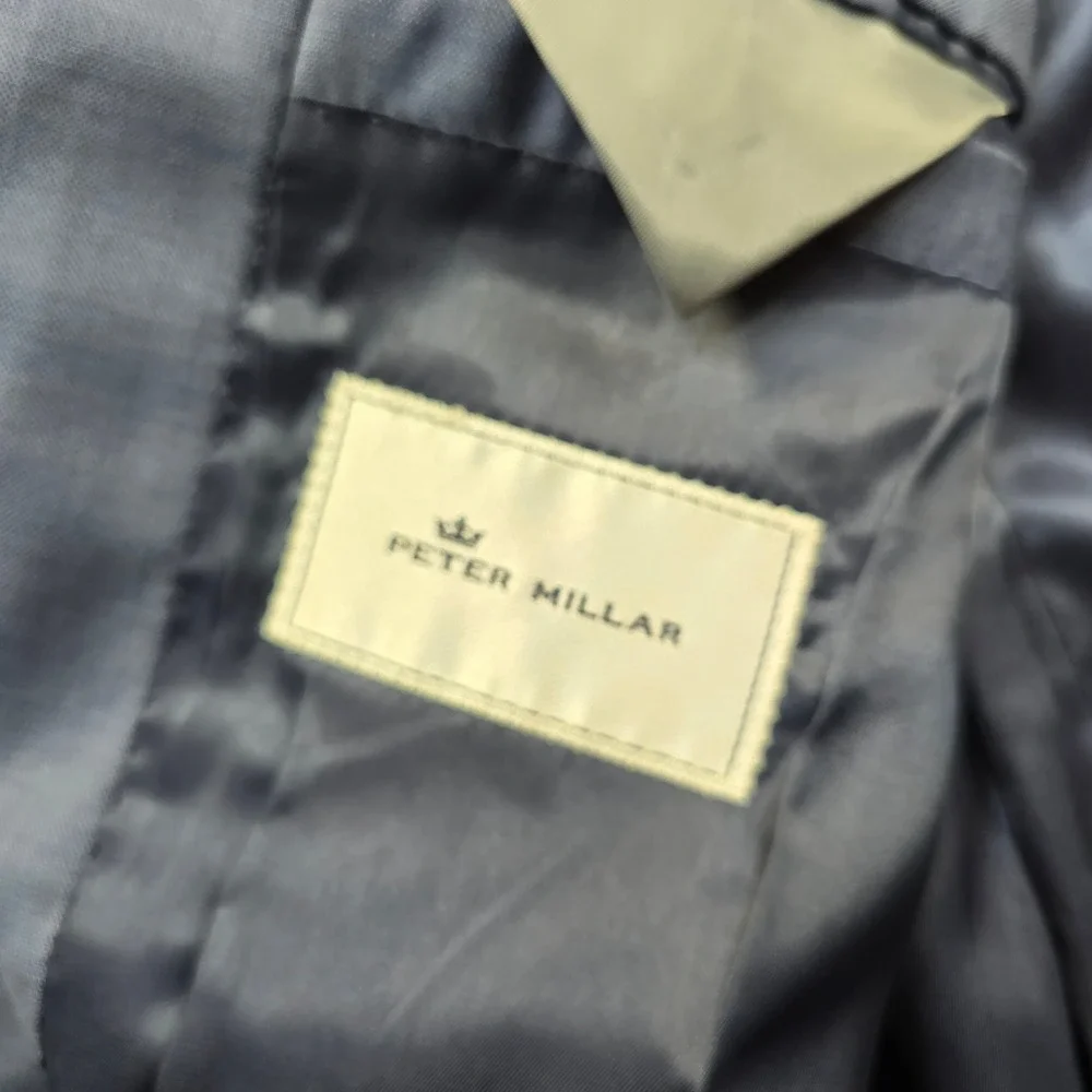 Peter Millar Wool Suit Jacket Mens 46R‎ 46 Blue Blazer Sport Coat